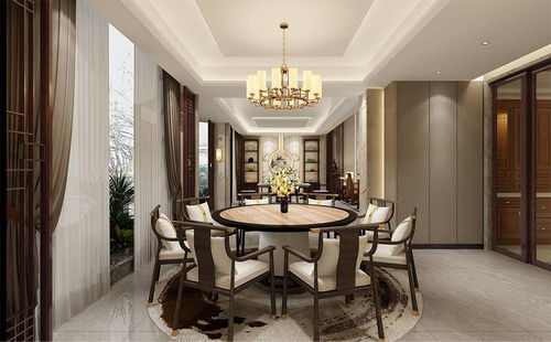 傳家裝飾裝修設(shè)計案例鑒賞 大開大合的新中式大宅 珠海亨泰山莊別墅