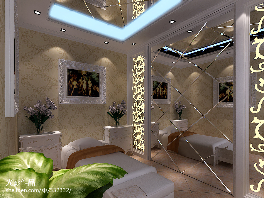 某美容機構(gòu)_歐式美容院包廂裝飾效果圖 &ndash; 設(shè)計本裝修效果圖