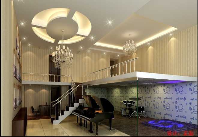 孟磊設(shè)計師 琴行空間的韻律之美——裝修設(shè)計效果圖賞析